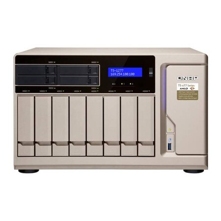 Qnap AMD Ryzen 7 1700 3.0GHz/64GB DDR4/4GbE/12SATA3/USB3.1/12-Bay Tower TS-1277-1700-64G-US